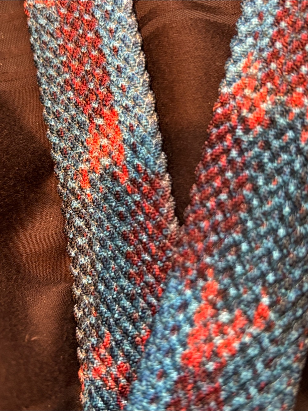 Scotch & Soda Blue and Red Woven Belt with Tan Leather Trim - Picture 3 of 3